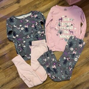 Carter's Gray and Purple Floral Pajama Top